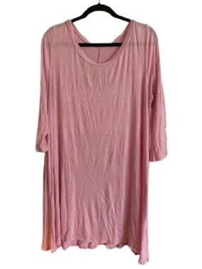 Love in Oversized Scoop-Neck Tunic Top - Dusty Pink
